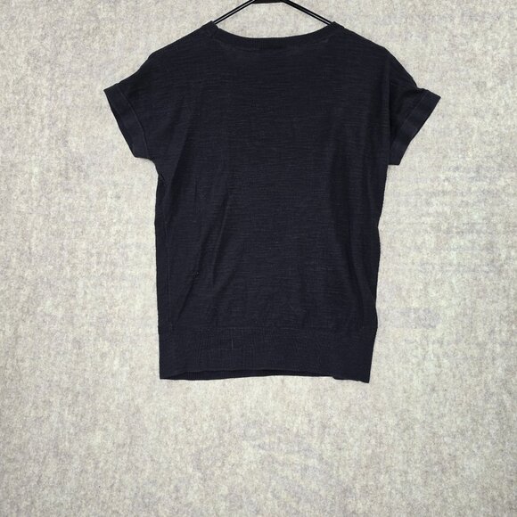 Loft Womens Black Short Sleeve Top Size M Cotton Blend - Picture 1 of 4